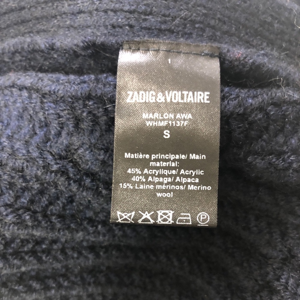 NWT ZADIG & VOLTAIRE Marlon Awa Sweater In Encre - Picture 8 of 8
